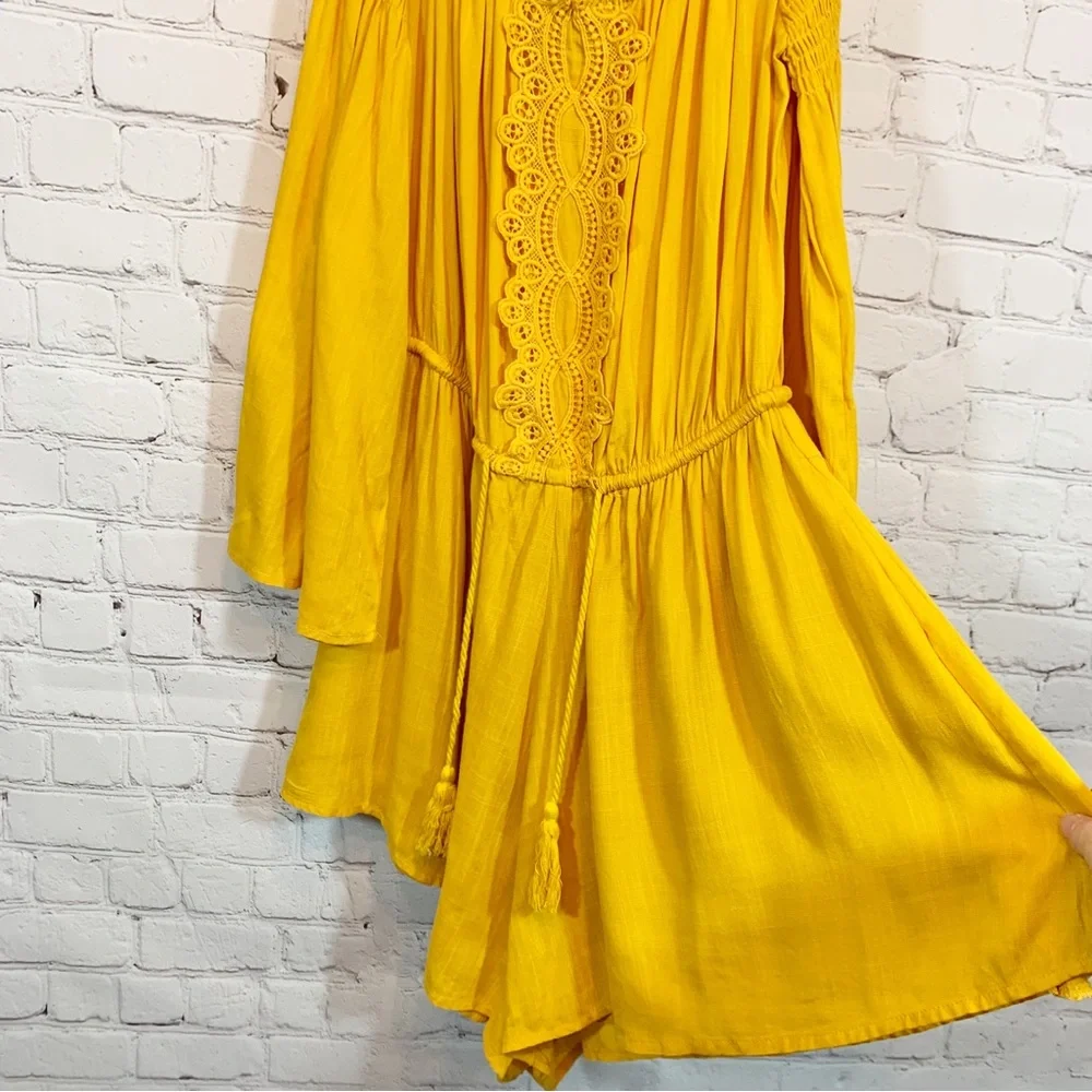 Paper Heart Mustard Yellow Sleeve Romper